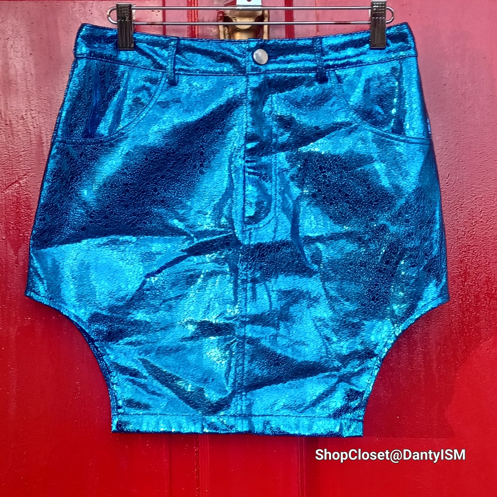 Boohoo Vibrant Electric Blue Textured Skirt
